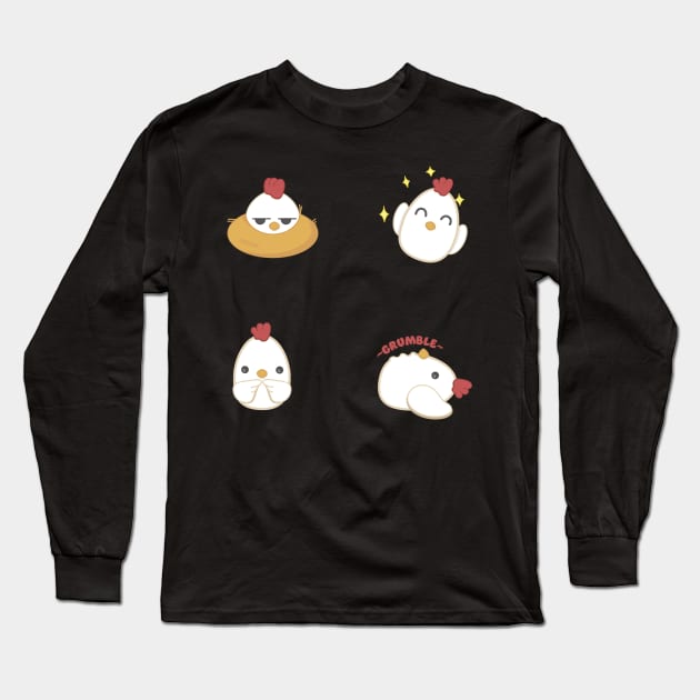 Chicken Jr Sticker Pack Long Sleeve T-Shirt by seekingcerulean